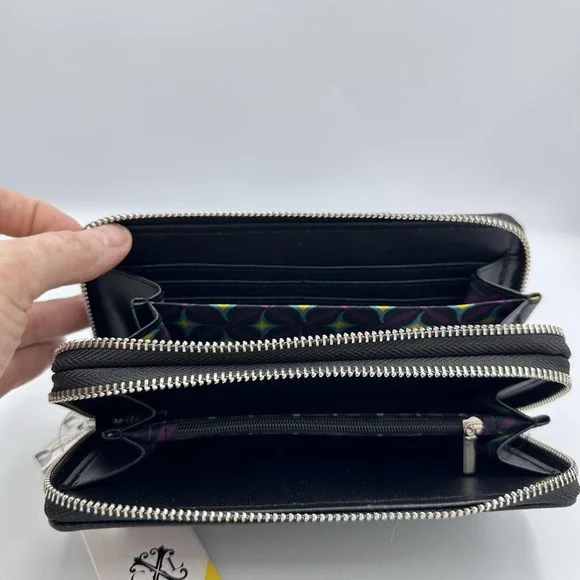 CXL Christian Lacroix Black Double Zip‎ Wristlet Wallet NWT Zip Around New - Picture 3 of 9